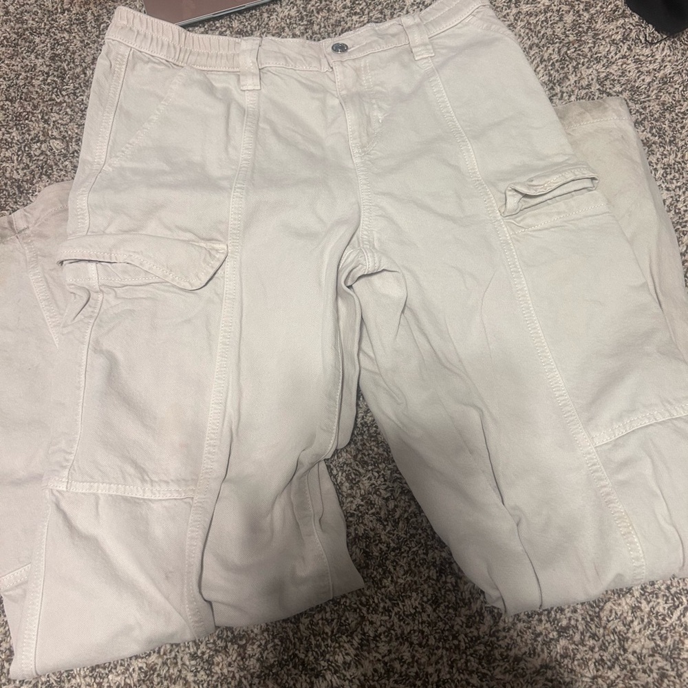 PacSun Womens Cargo Pants - Light Cream